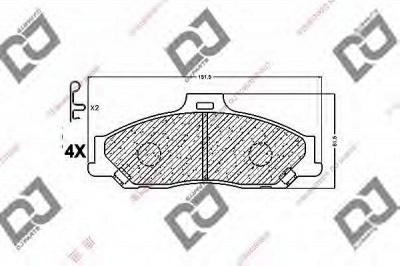 DJ PARTS bp1235 -  Комплект тормозных колодок, дисковый тормоз